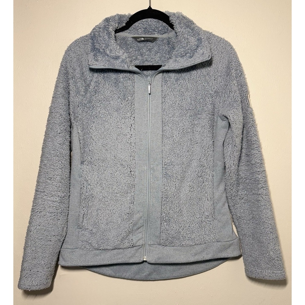 The North Face Furry Fleece Full Zip Jacket Women's Small Medium Gray Sherpa